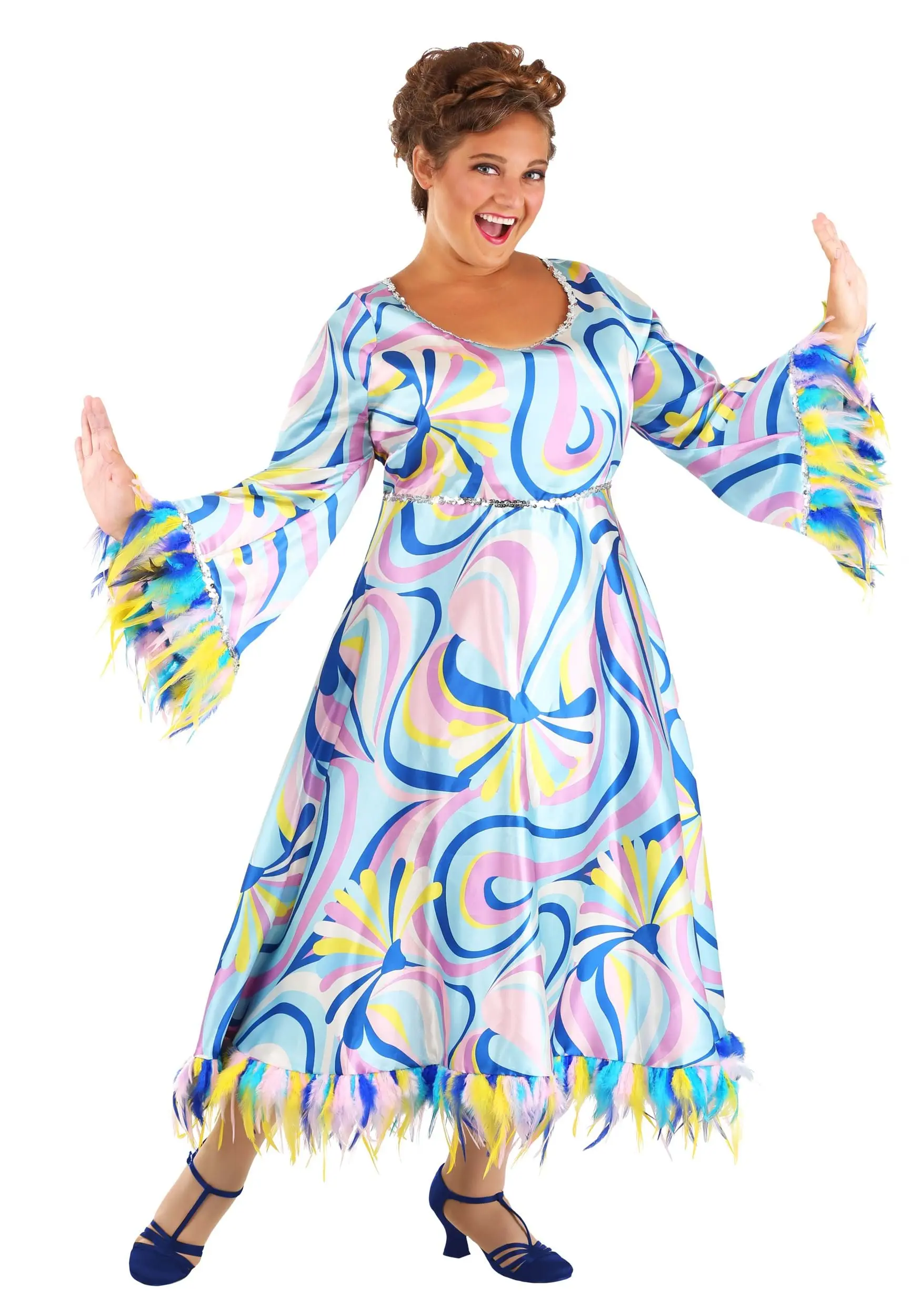 Plus Size 60's Mama Costume Dress For Women 3 Plus Size 60's Mama Costume Dress For Women