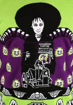 Beetlejuice Lydia Deetz Adult Halloween Sweater -Men's Costumes Sales adult beetlejuice lydia deetz ugly halloween sweater alt10