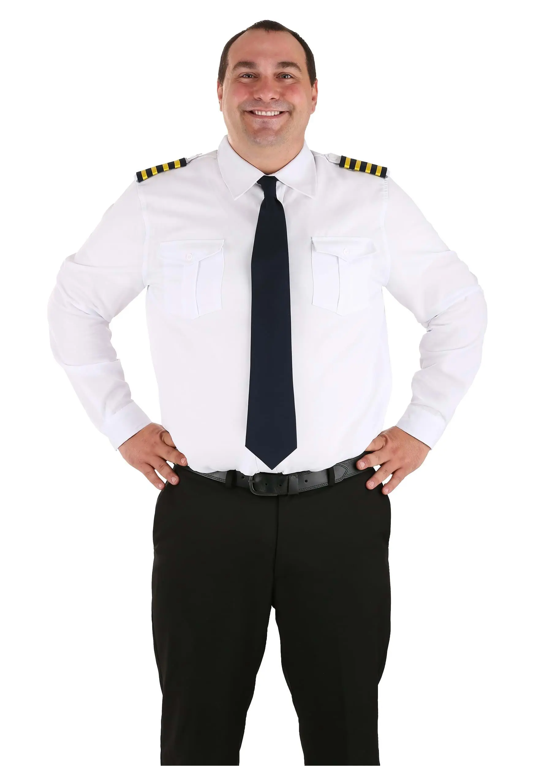 Men's Plus Size Pilot Costume Shirt 3 Men's Plus Size Pilot Costume Shirt
