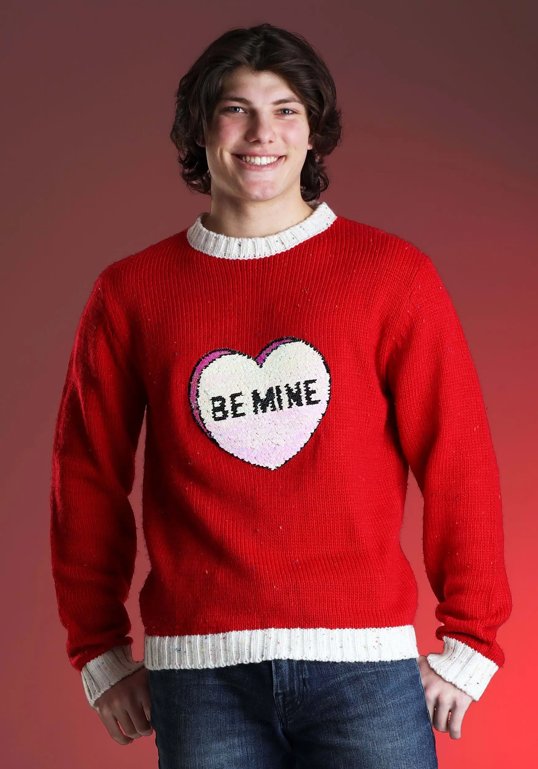 Be Mine Valentine's Day Adult Sweater 5 Be Mine Valentine's Day Adult Sweater - Image 3