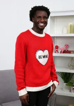 Be Mine Valentine's Day Adult Sweater 16 Be Mine Valentine's Day Adult Sweater -Men's Costumes Sales be mine valentines day sweater alt 4