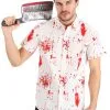 Adult Bloody Haunted Halloween Button Up Shirt 2 Adult Bloody Haunted Halloween Button Up Shirt -Men's Costumes Sales bloody haunted halloween button up shirt