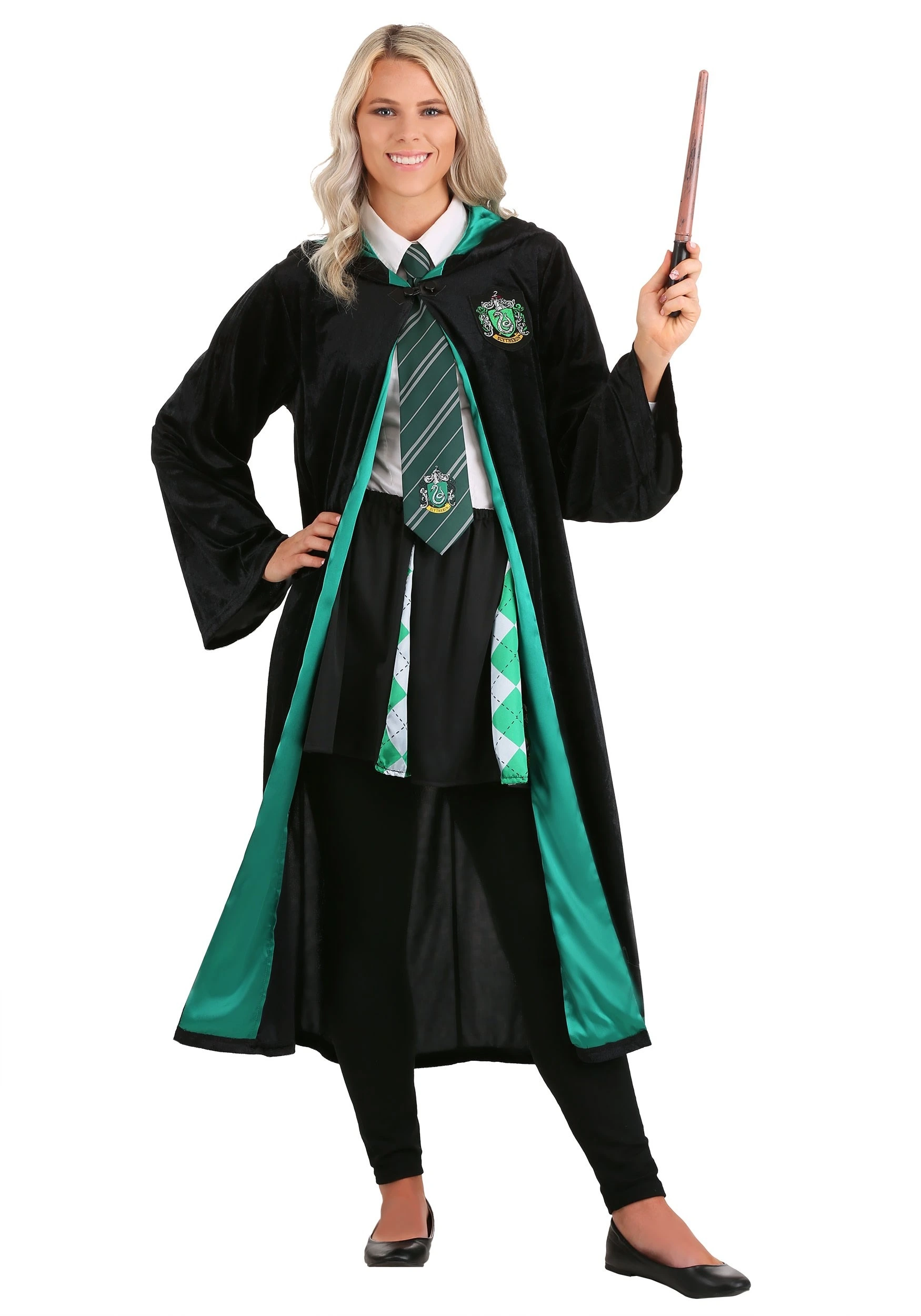 Deluxe Harry Potter Slytherin Adult Plus Size Costume Robe 9 Deluxe Harry Potter Slytherin Adult Plus Size Costume Robe - Image 7