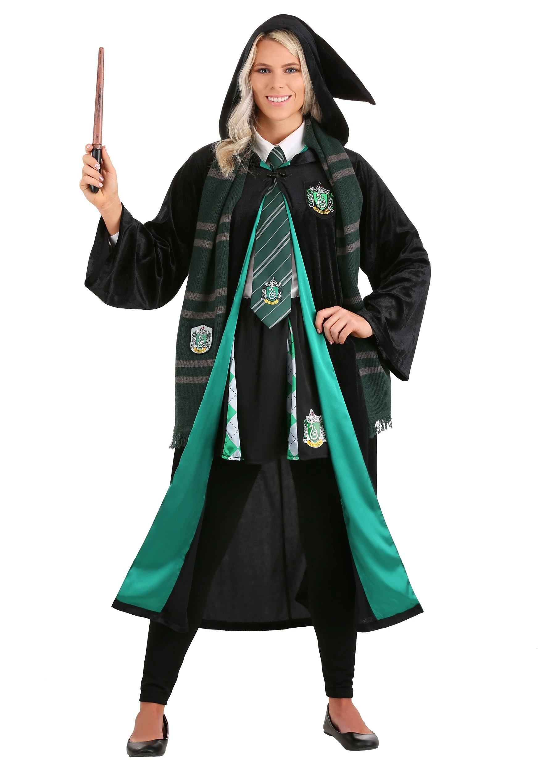 Deluxe Harry Potter Slytherin Adult Plus Size Costume Robe 10 Deluxe Harry Potter Slytherin Adult Plus Size Costume Robe - Image 8