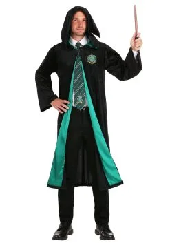 Harry Potter Deluxe Slytherin Robe For Adults 11 Harry Potter Deluxe Slytherin Robe For Adults -Men's Costumes Sales harry potter adult deluxe slytherin robe 1