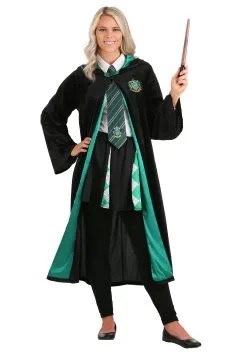 Harry Potter Deluxe Slytherin Robe For Adults 16 Harry Potter Deluxe Slytherin Robe For Adults -Men's Costumes Sales harry potter adult deluxe slytherin robe 6