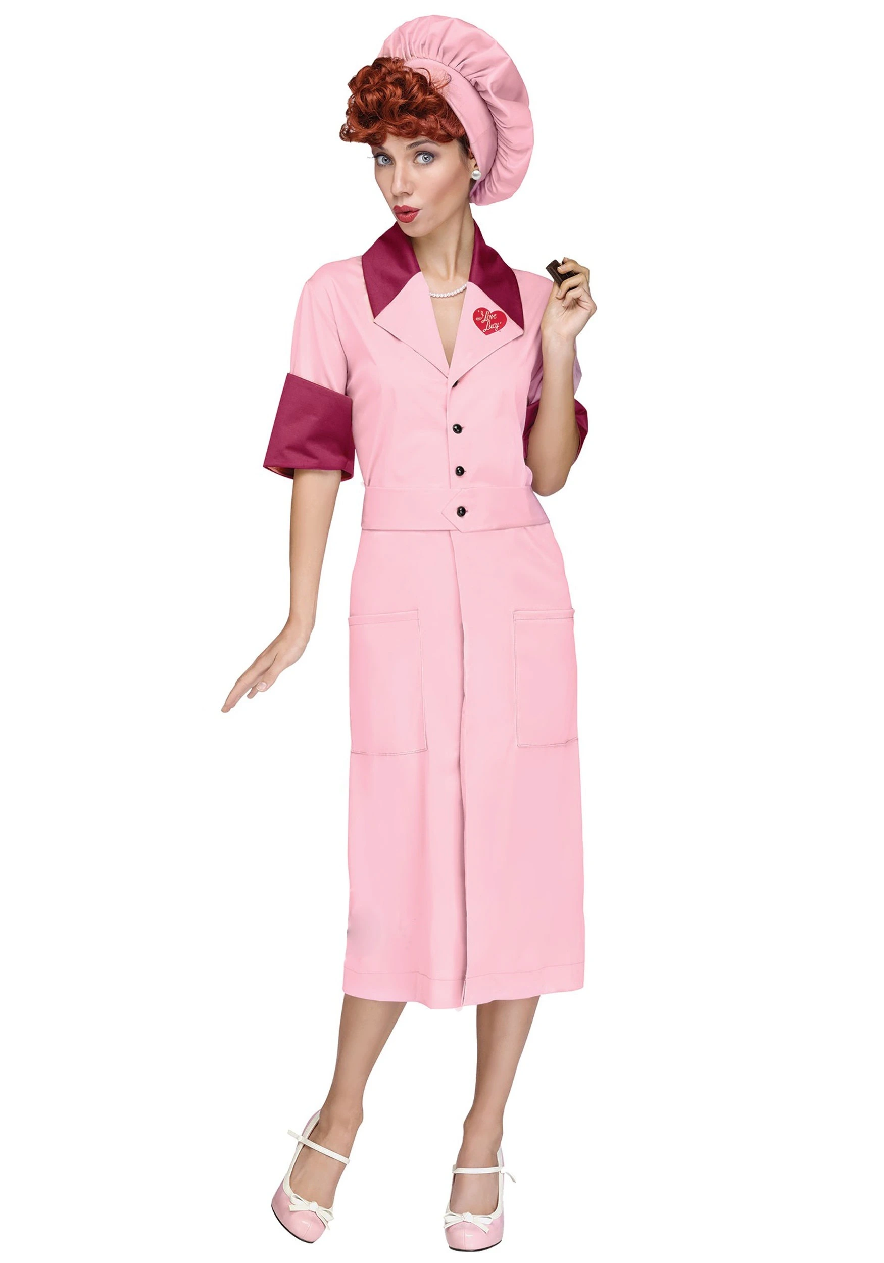 Women's I Love Lucy Candy Factory Costume 3 Women's I Love Lucy Candy Factory Costume