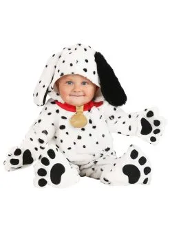 Plush Dalmatian Puppy Jumpsuit For Infants