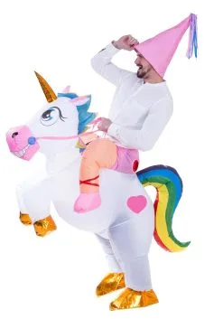 Inflatable Unicorn Ride-On Costume For Adults -Men's Costumes Sales inflatable adult unicorn ride on costume alt 1