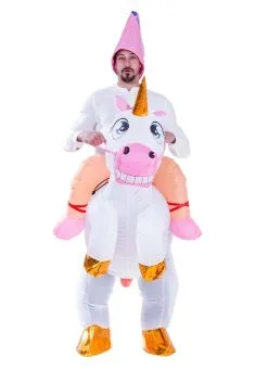 Inflatable Unicorn Ride-On Costume For Adults -Men's Costumes Sales inflatable adult unicorn ride on costume alt 2