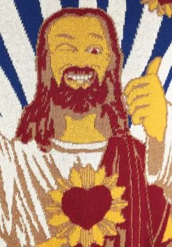 Jay And Silent Bob Buddy Christ Jesus Ugly Christmas Sweater -Men's Costumes Sales jay and silent bob buddy christ ugly sweater alt 4 upd