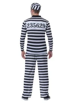 Plus Size Deluxe Button Down Jailbird Men's Costume -Men's Costumes Sales mens plus size jailbird costume2