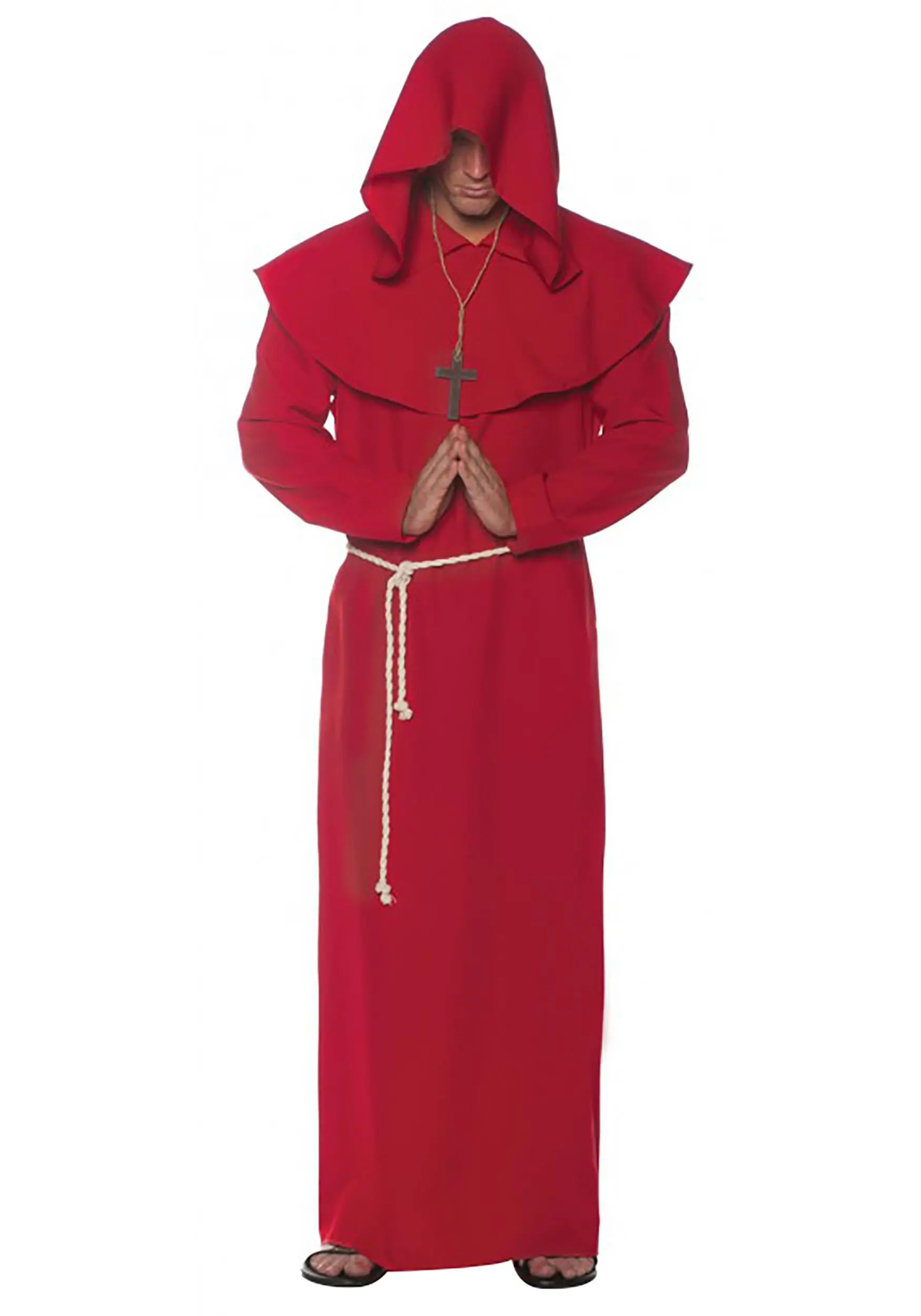 Plus Size Red Monk Robe Men's Costume 3 Plus Size Red Monk Robe Men's Costume