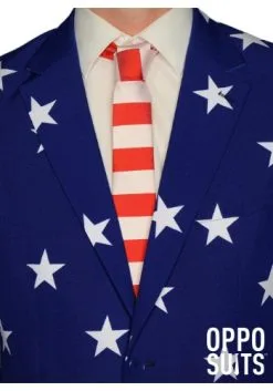 Men's OppoSuits Stars And Stripes Costume Suit -Men's Costumes Sales mens stars and stripes suit close up