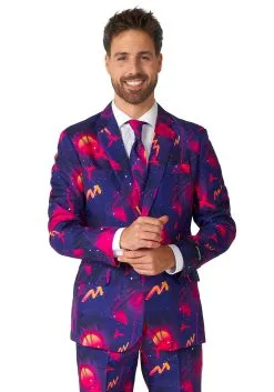 Suitmeister Retro Neon Navy Suit For Men -Men's Costumes Sales mens suitmeister retro neon navy suit alt 2