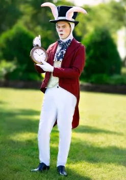 Men's White Rabbit Costume -Men's Costumes Sales mens white rabbit alt 2