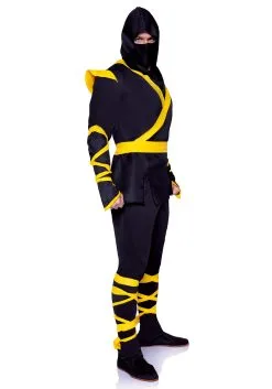 Yellow Ninja Costume For Men -Men's Costumes Sales mens yellow ninja costume alt 2