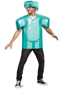 Minecraft Armor Classic Adult Costume -Men's Costumes Sales minecraft armor classic adult costume alt 2