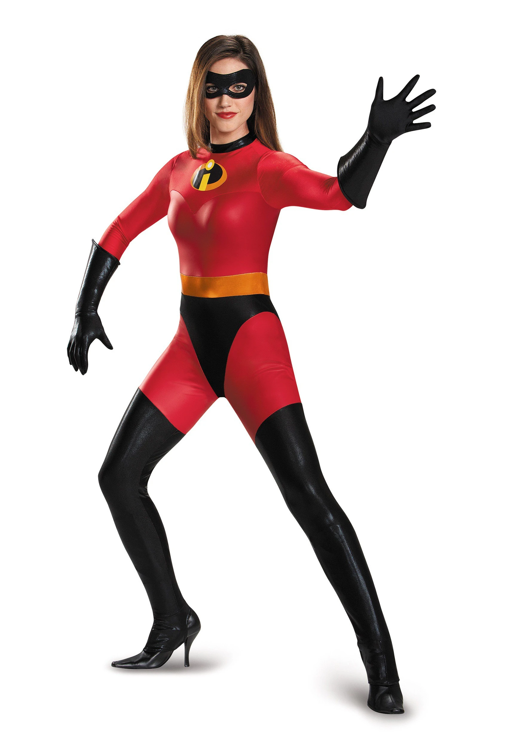 Adult Womens Mrs. Incredible Bodysuit Costume 3 Adult Womens Mrs. Incredible Bodysuit Costume