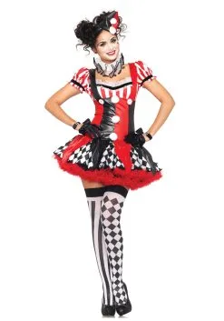Naughty Harlequin Clown Costume