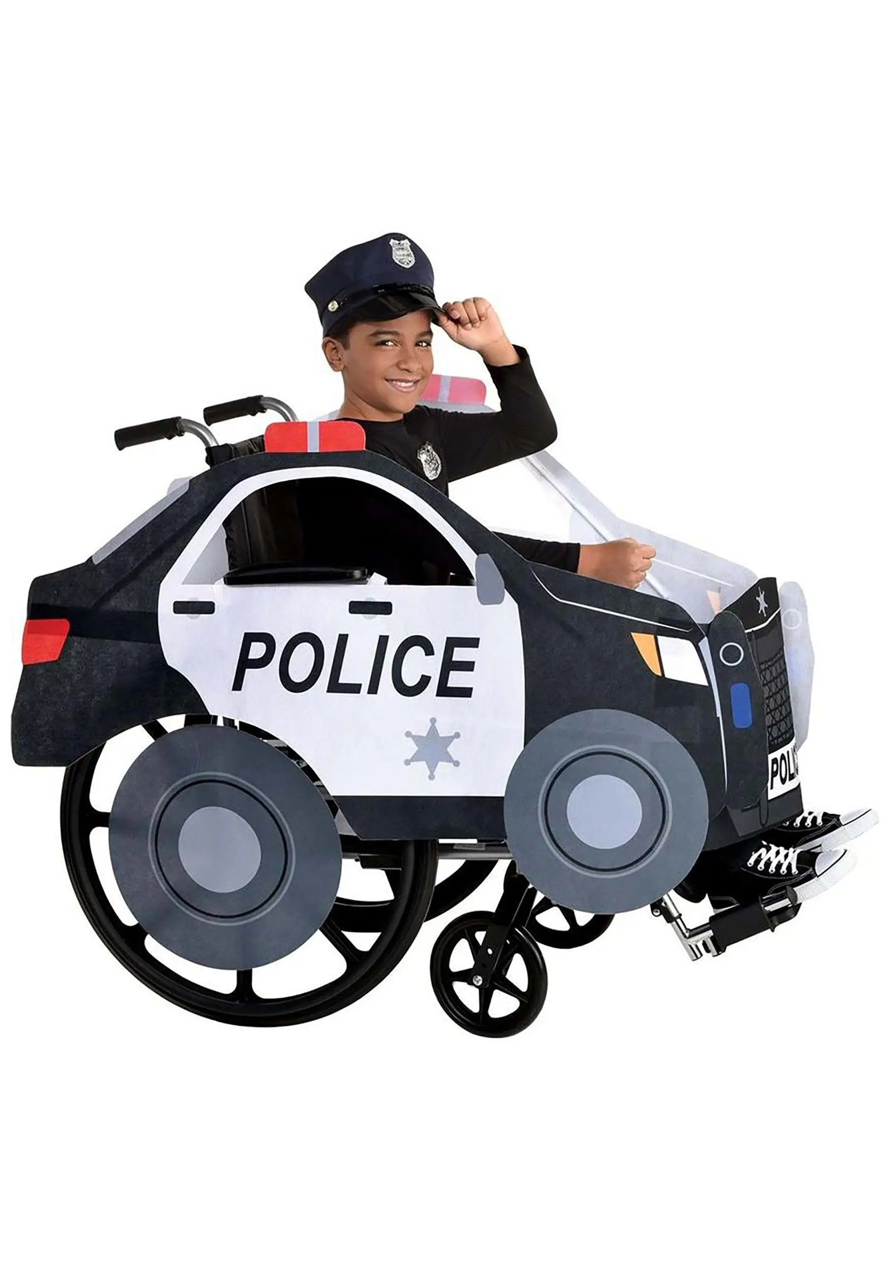 Police Car On Patrol Adaptive Wheelchair Cover Costume 3 Police Car On Patrol Adaptive Wheelchair Cover Costume