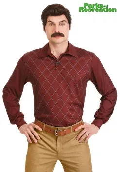 Men's Plus Size Parks And Recreation Ron Swanson Costume -Men's Costumes Sales parks and recreation ron swanson costume alt 1