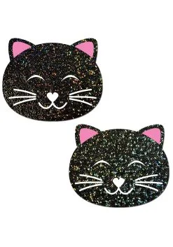 Pastease Black Cat Glitter Pasties For Adults