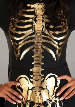 Women's Plus Size Gilded Skeleton Costume Dress -Men's Costumes Sales plus size womens gilded skeleton dress costume alt 3