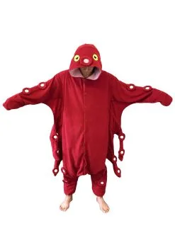Adult Red Octopus Kigurumi Costume