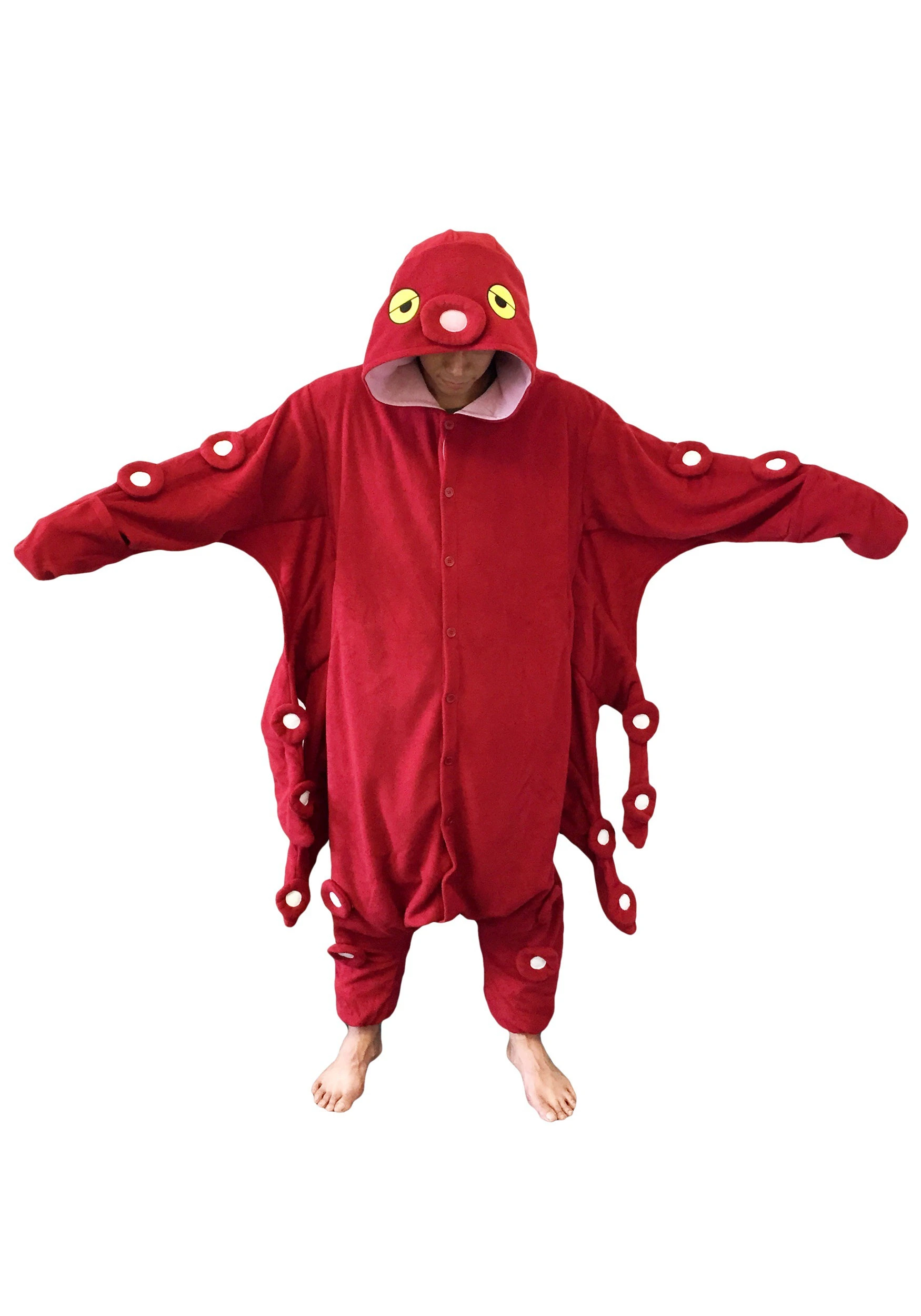 Adult Red Octopus Kigurumi Costume 3 Adult Red Octopus Kigurumi Costume