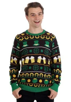 St Patrick's Fair Isle Adult Sweater -Men's Costumes Sales st patricks fair isle sweater alt 6