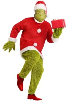Adult The Grinch Plus Size Santa Deluxe Jumpsuit With Mask 11 Adult The Grinch Plus Size Santa Deluxe Jumpsuit With Mask -Men's Costumes Sales the grinch santa adult plus size deluxe costume alt 3