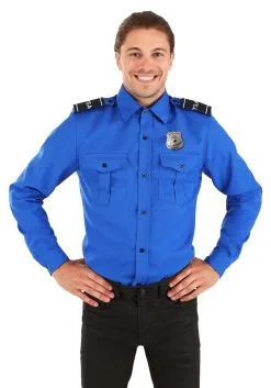 Longsleeve TSA Agent Blue Costume Shirt -Men's Costumes Sales tsa agent blue longsleeve shirt alt 2