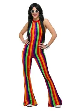 Womens 70's Disco Jumpsuit Costume