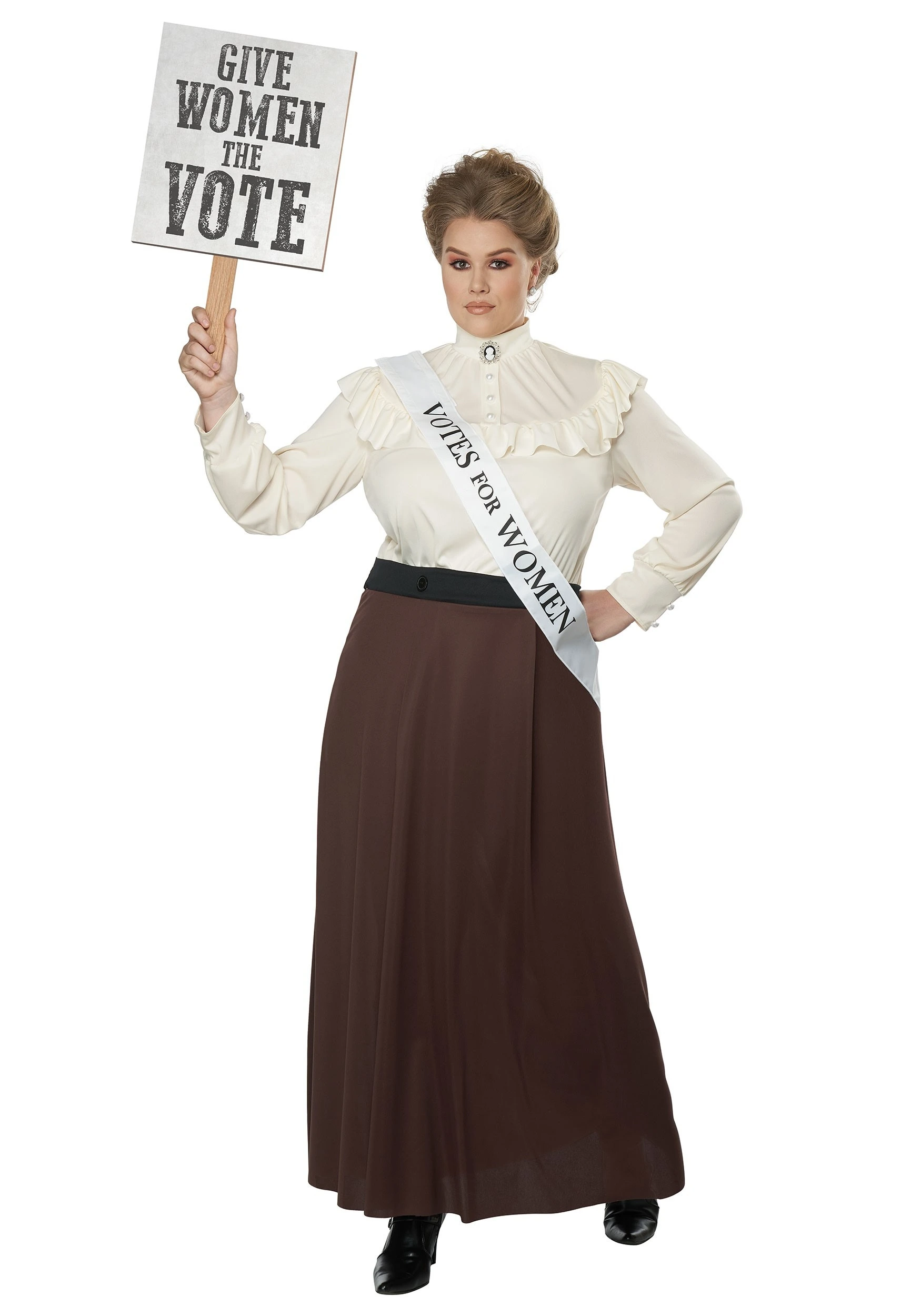 Womens Plus Size English Suffragette Costume 3 Womens Plus Size English Suffragette Costume