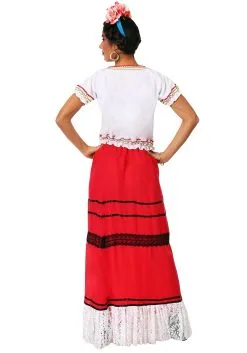 Plus Size Red Frida Kahlo Costume For Women -Men's Costumes Sales womens plus red frida kahlo costume 2
