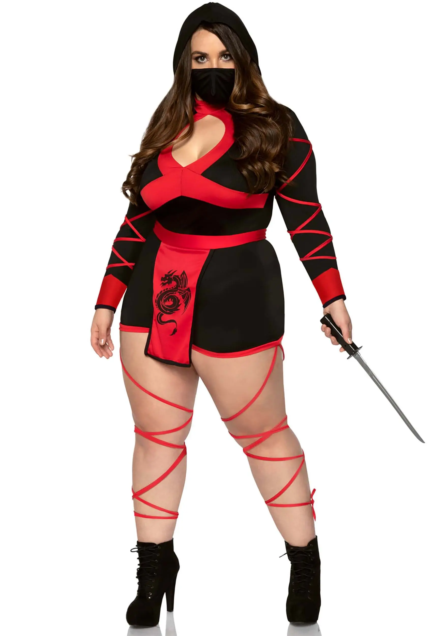 Womens Plus Size Dragon Ninja Costume 3 Womens Plus Size Dragon Ninja Costume