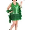 Women's Plus Size Emerald Flapper Exclusive Halloween Costume 2 Women's Plus Size Emerald Flapper Exclusive Halloween Costume -Men's Costumes Sales womens plus size emerald flapper costume