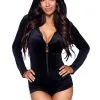 Plush Black Cat Romper Costume For Women -Men's Costumes Sales womens plush black cat romper costume