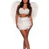 Angel Feather Skirt And Top Costume For Women