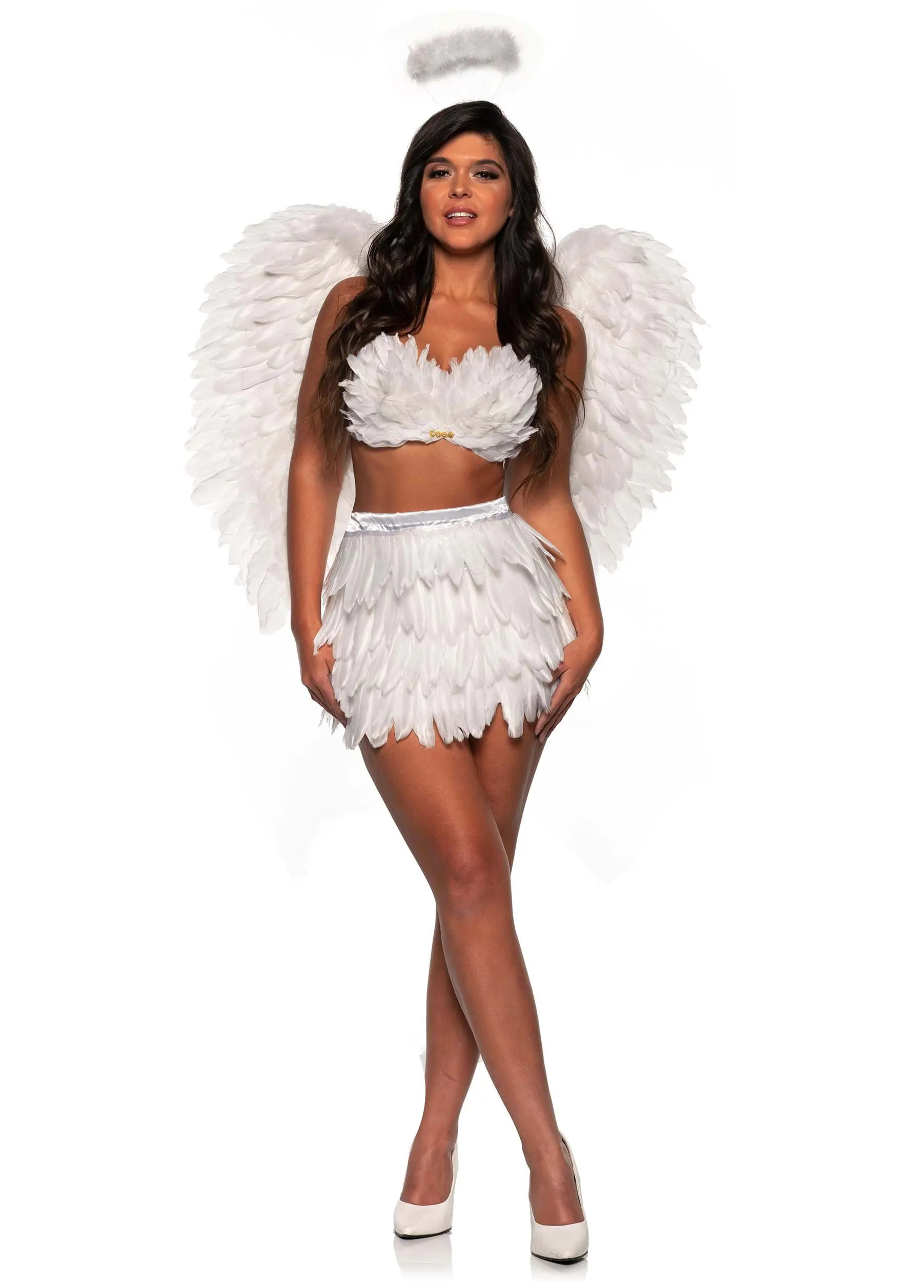 Angel Feather Skirt And Top Costume For Women 3 Angel Feather Skirt And Top Costume For Women