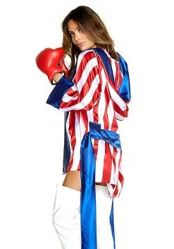 Women's Sexy Get 'Em Champ Boxer Costume -Men's Costumes Sales womens sexy get em champ boxer costume back