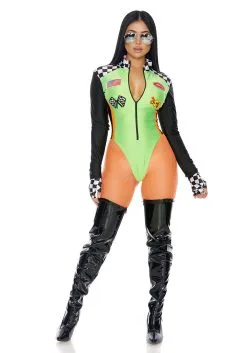 Sexy Green Racecar Driver Costume For Women 13 Sexy Green Racecar Driver Costume For Women -Men's Costumes Sales womens sexy green racecar driver costume alt 2