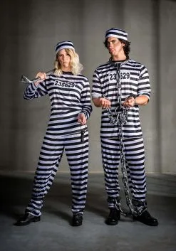 Women's Striped Prisoner Costume -Men's Costumes Sales womens vintage striped prisoner costume alt 5