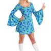 Women's Wild Flower 70s Disco Dress Costume 1 Women's Wild Flower 70s Disco Dress Costume -Men's Costumes Sales womens wild flower dress costume 70s