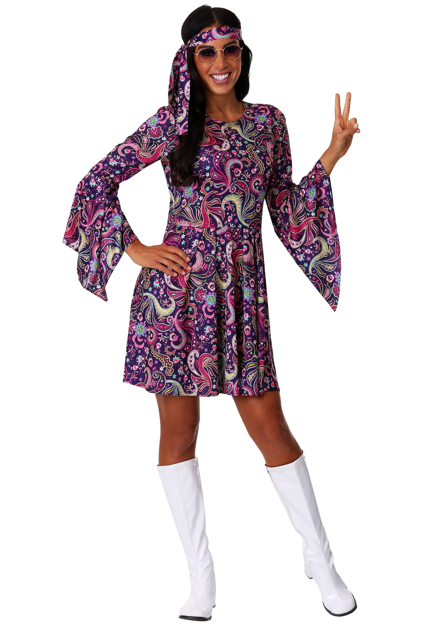 Women's Woodstock Hippie Costume 3 Women's Woodstock Hippie Costume