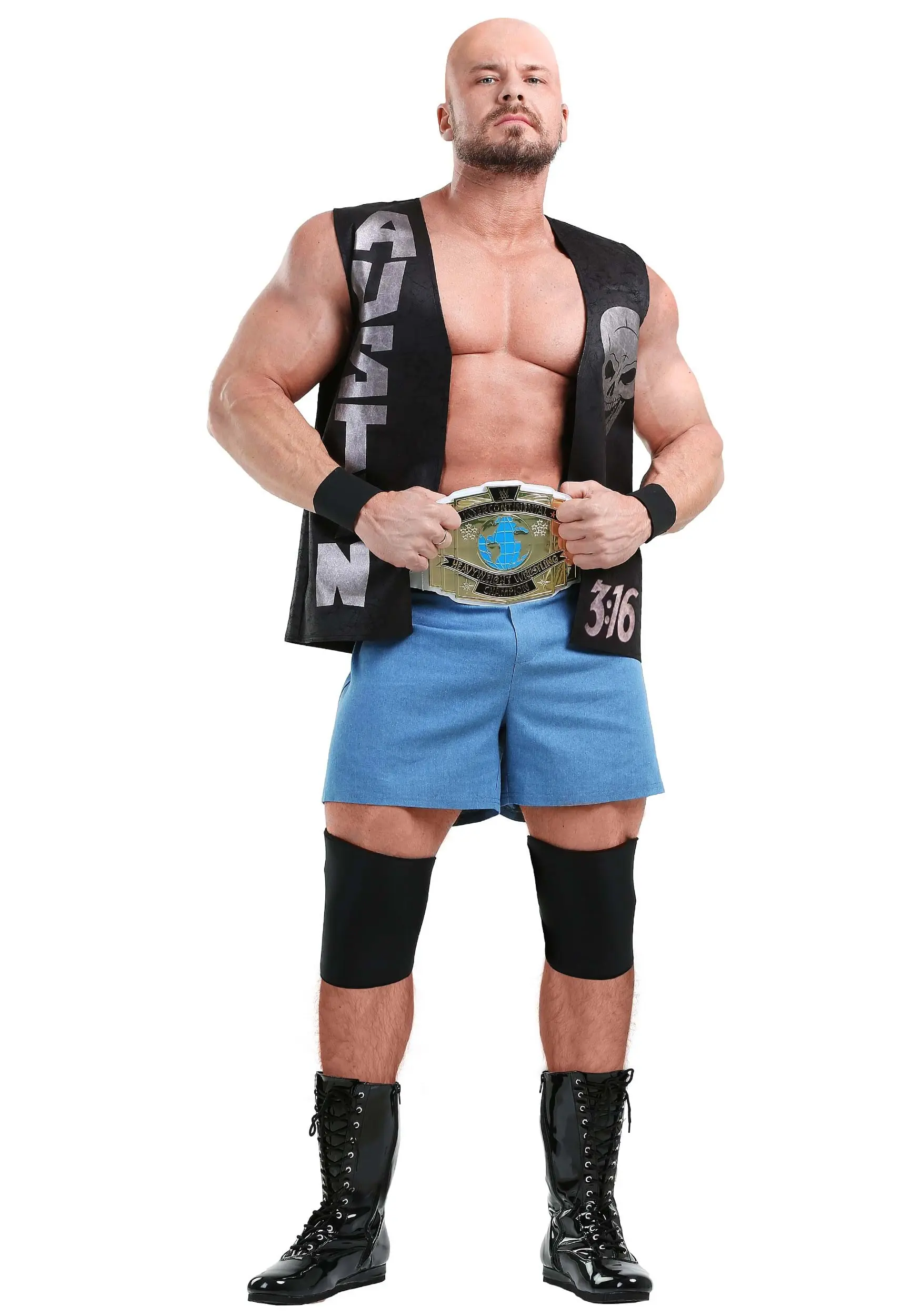 Adult Plus Size Stone Cold Steve Austin WWE Costume 3 Adult Plus Size Stone Cold Steve Austin WWE Costume